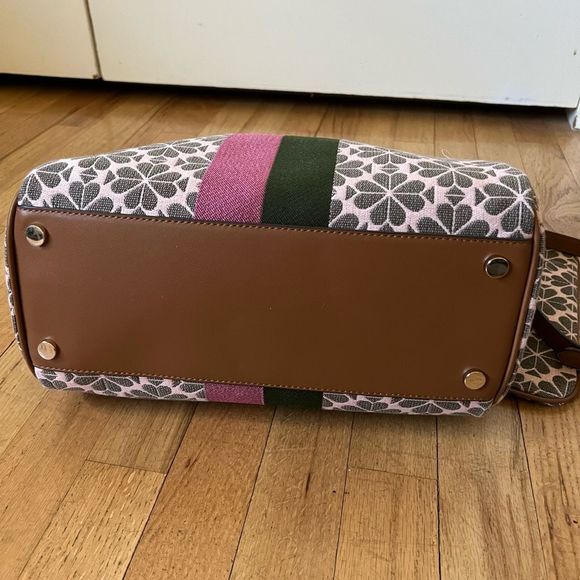 Kate Spade Medium Everything Tote Bag pink green w pouch - Picture 4 of 16